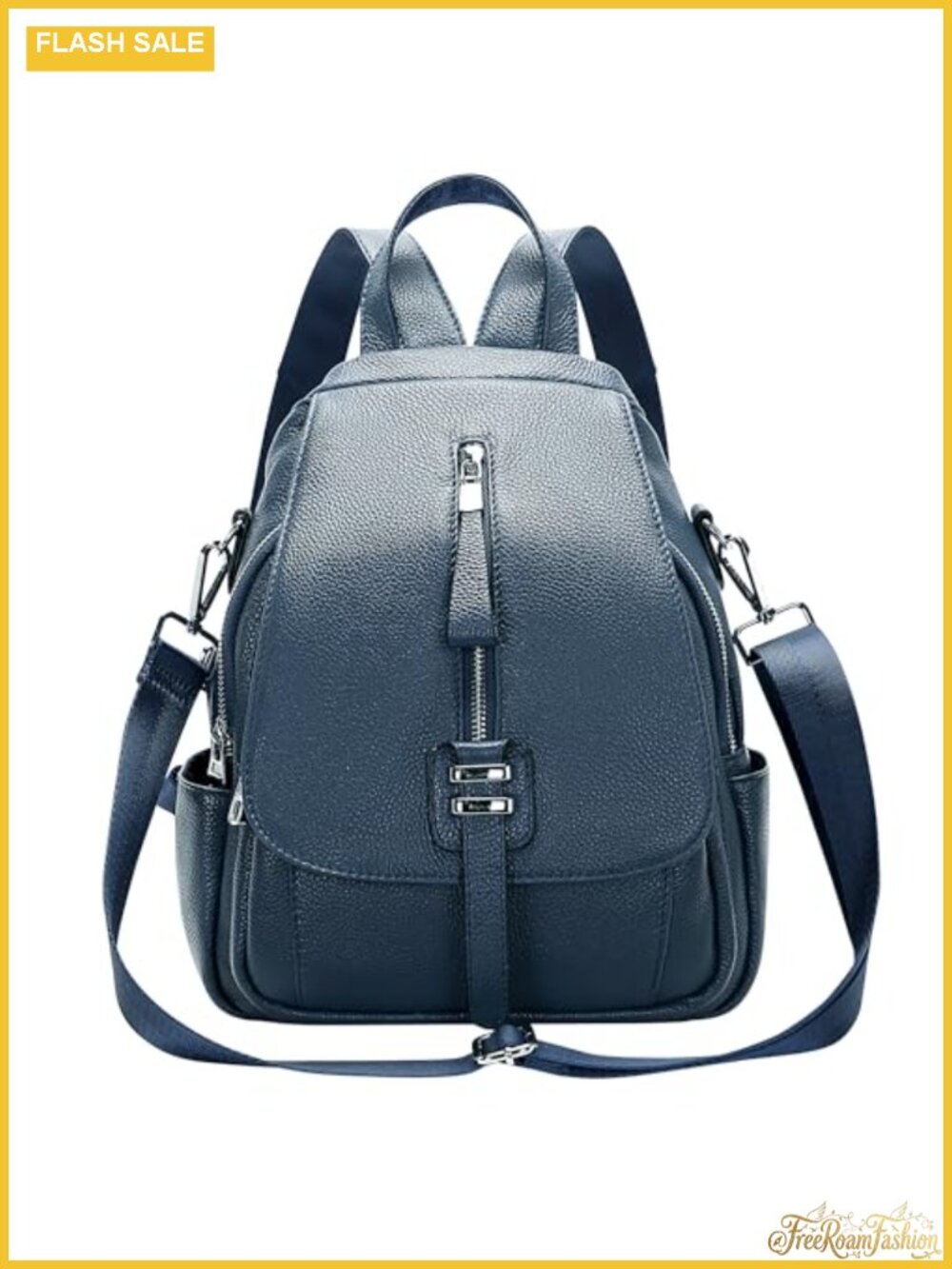 Genuine Leather Backpack for Women Purse with Buckle Flap